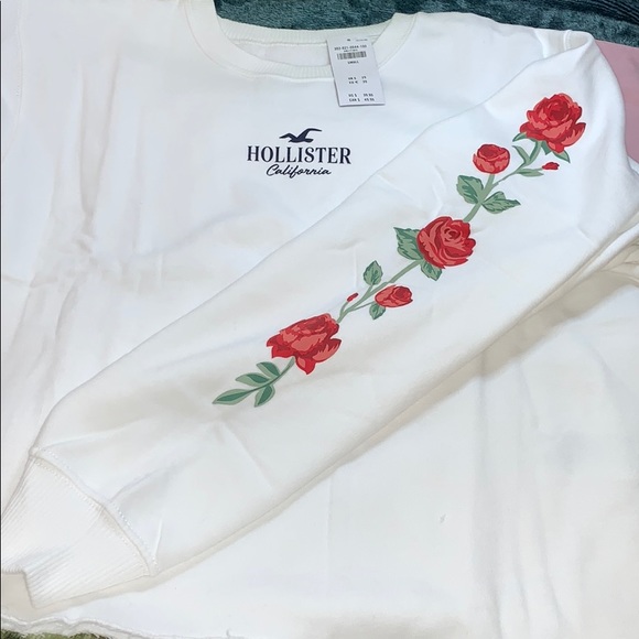 Crop boyfriend crew neck sweatshirt - Picture 3 of 7